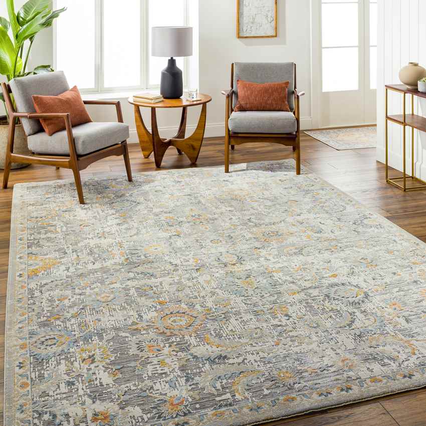 Leatha Traditional Ivory/Light Gray Area Rug