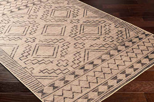 Tekoa Cottage Pecan/Dark Gray Washable Area Rug