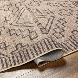 Tekoa Cottage Pecan/Dark Gray Washable Area Rug