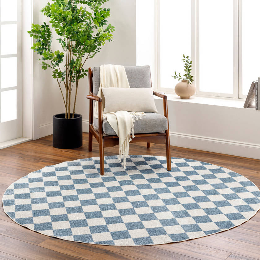 Shaquina Modern Pale Blue Washable Area Rug