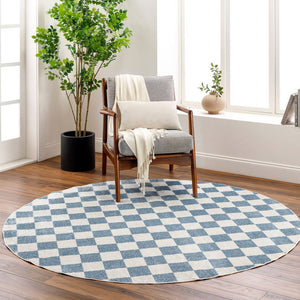Shaquina Modern Pale Blue Washable Area Rug