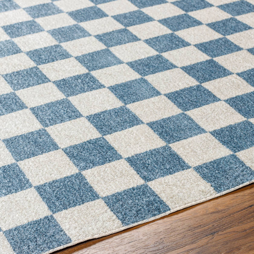 Shaquina Modern Pale Blue Washable Area Rug