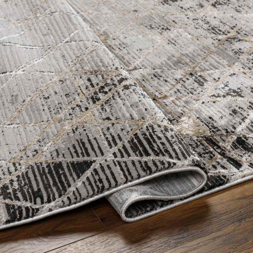 Glynis Modern Black/Light Gray Area Rug