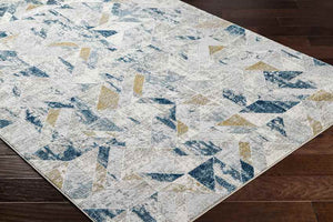 Adrion Modern Dark Teal/Ivory Area Rug