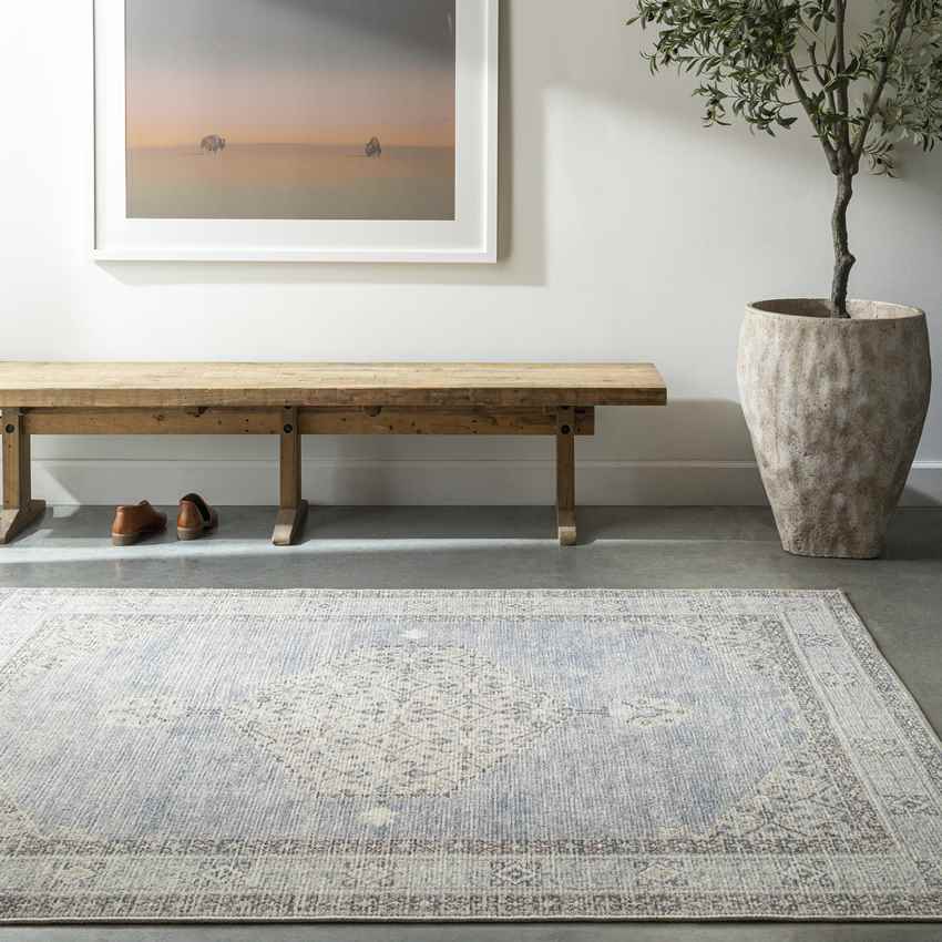 Lila Traditional Denim/Ivory Area Rug - Becki Owens x Livabliss