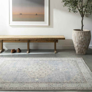 Lila Traditional Denim/Ivory Area Rug - Becki Owens x Livabliss