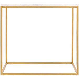 Teuva White/Gold End Table