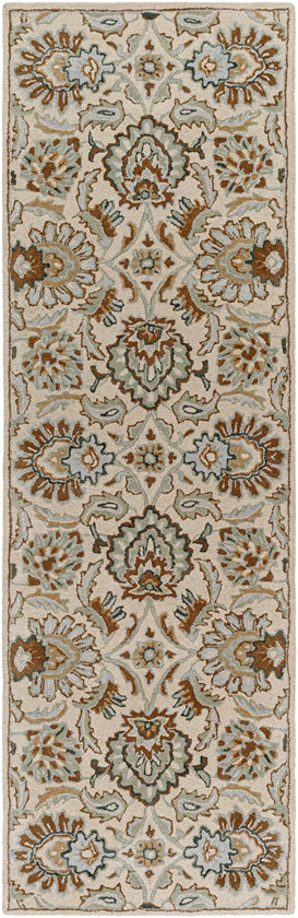 Lyon Traditional Dark Green Area Rug
