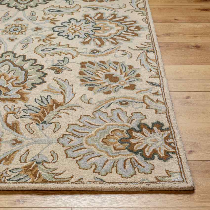 Lyon Traditional Dark Green Area Rug