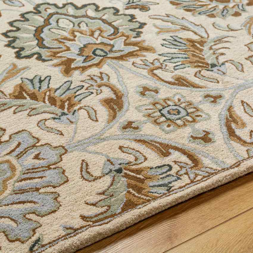 Lyon Traditional Dark Green Area Rug