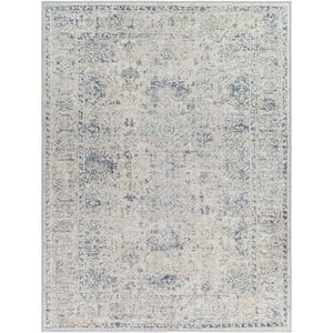 Arran Traditional Denim Washable Area Rug