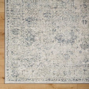 Arran Traditional Denim Washable Area Rug