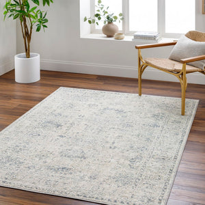 Arran Traditional Denim Washable Area Rug