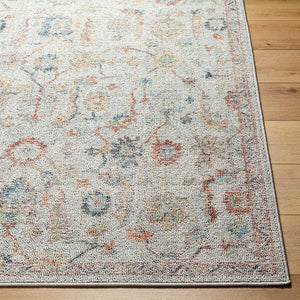 Katharyn Traditional Pale Blue Washable Area Rug