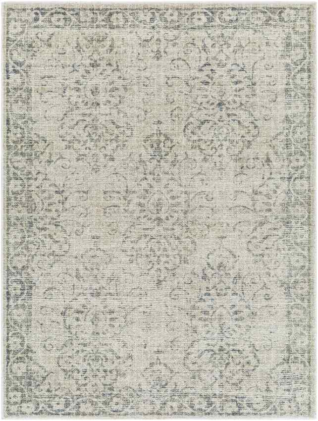 Andera Traditional Dark Moss Washable Area Rug