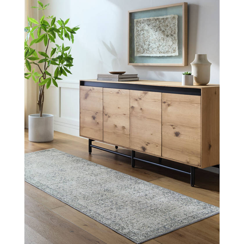 Andera Traditional Dark Moss Washable Area Rug