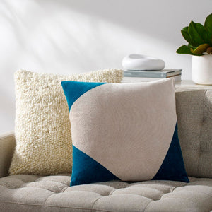 Natane Off-White/Marine Blue Pillow Cover