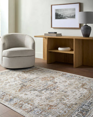Madai Traditional Cream/Burnt Orange Area Rug