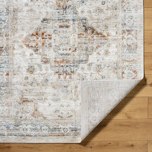 Madai Traditional Cream/Burnt Orange Area Rug