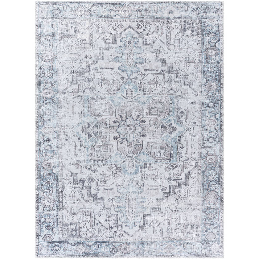 Tamea Traditional Metallic - Silver Area Rug
