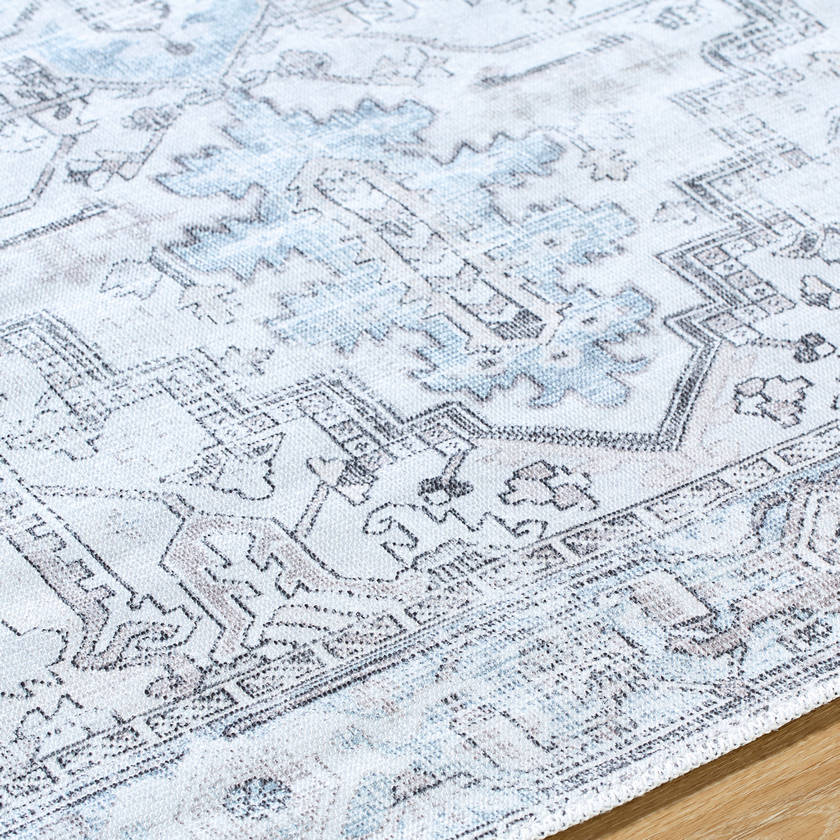 Tamea Traditional Metallic - Silver Area Rug