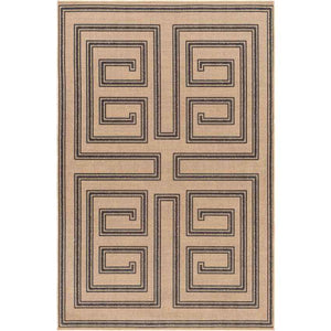 Drayton Global Tan/Charcoal Washable Area Rug
