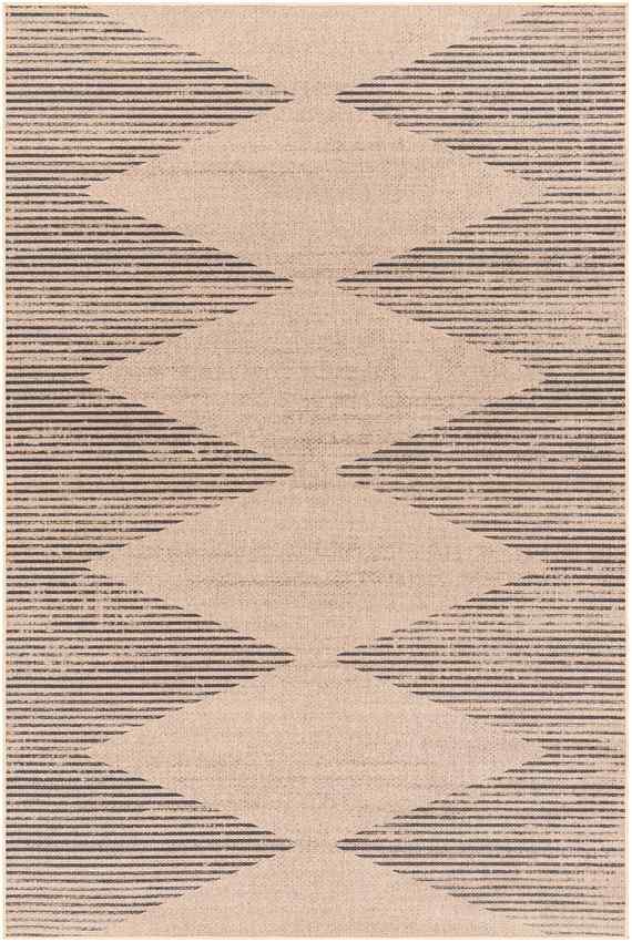 Kristianne Global Tan/Dark Gray Washable Area Rug