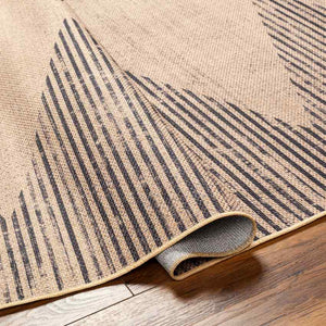 Kristianne Global Tan/Dark Gray Washable Area Rug