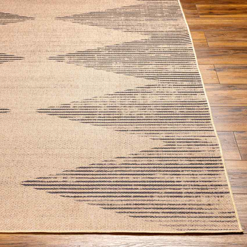 Kristianne Global Tan/Dark Gray Washable Area Rug