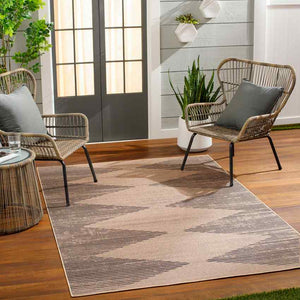 Kristianne Global Tan/Dark Gray Washable Area Rug