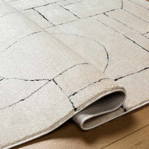 Sheritta Modern Ivory/Black Area Rug