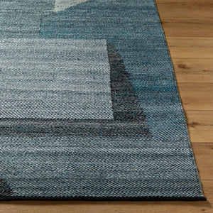 Jevon Rustic Slate Blue Area Rug