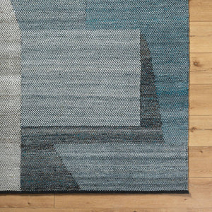 Jevon Rustic Slate Blue Area Rug