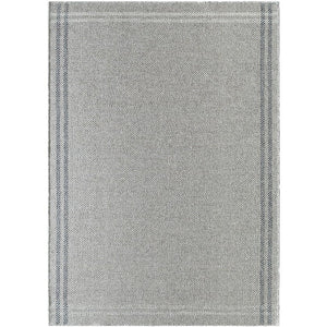 Janmichael Solid and Border Gray/Black Area Rug