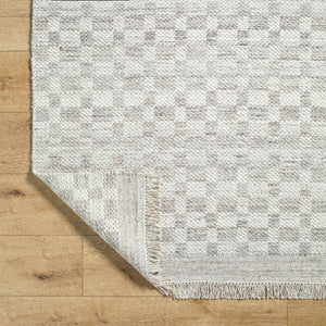 Clinten Solid and Border Light Gray Area Rug