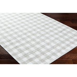 Jamaris Solid and Border Light Grey Area Rug