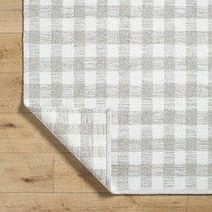 Jamaris Solid and Border Light Grey Area Rug