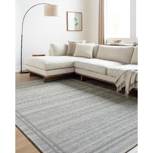 Janmichael Solid and Border Gray Area Rug