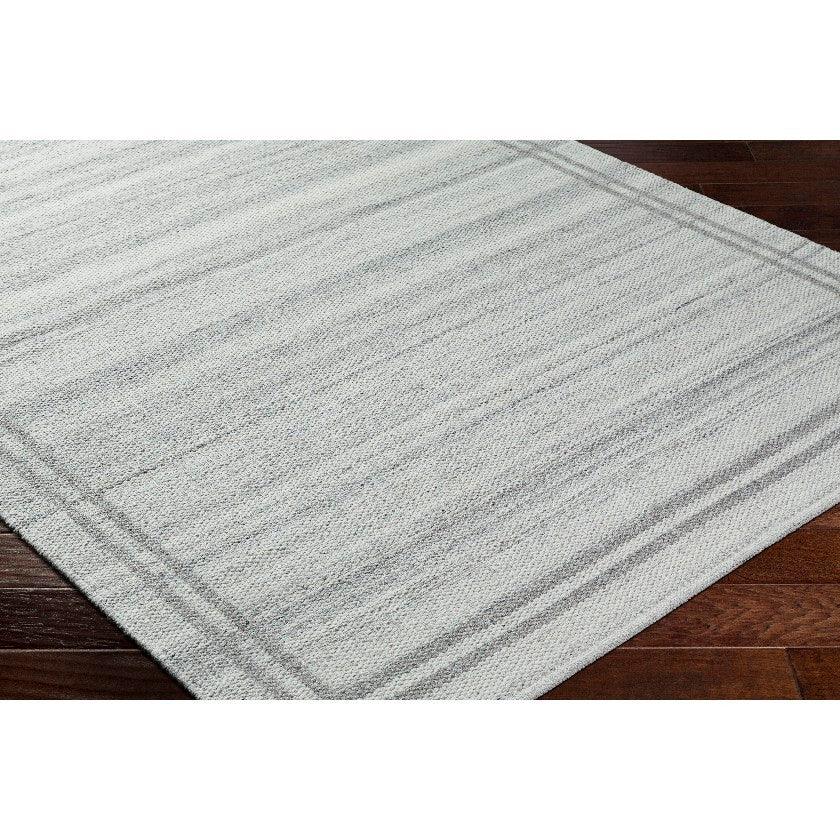 Janmichael Solid and Border Gray Area Rug