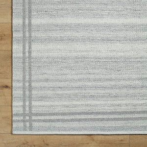 Janmichael Solid and Border Gray Area Rug