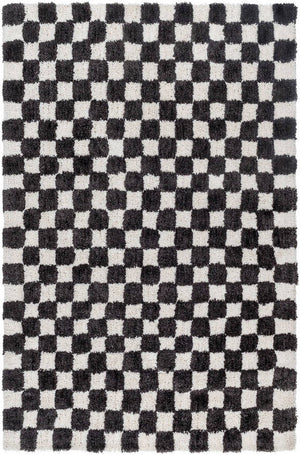 Donnisha Modern Light Silver/Black Area Rug