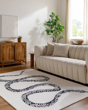 Rachelle Modern Light Silver/Jet Black Area Rug