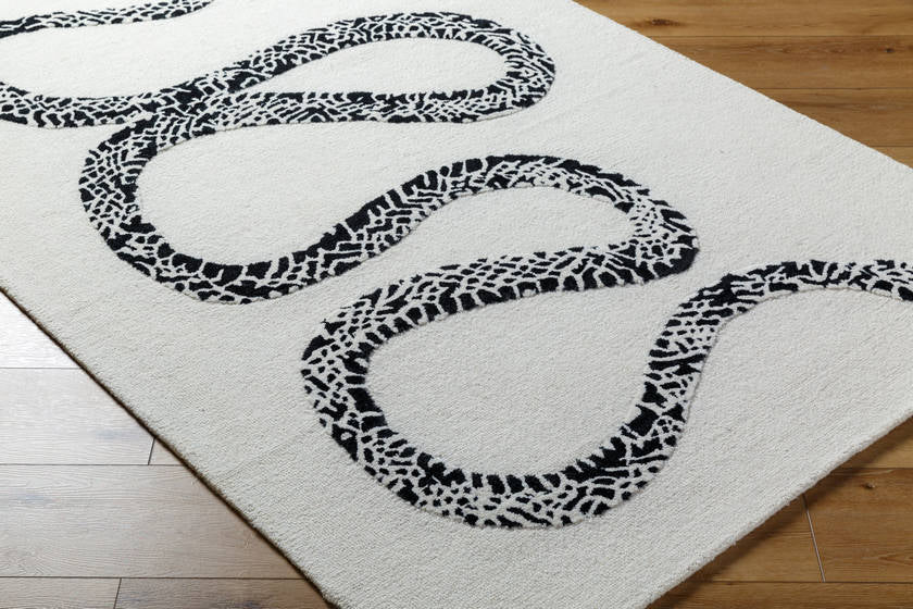 Rachelle Modern Light Silver/Jet Black Area Rug