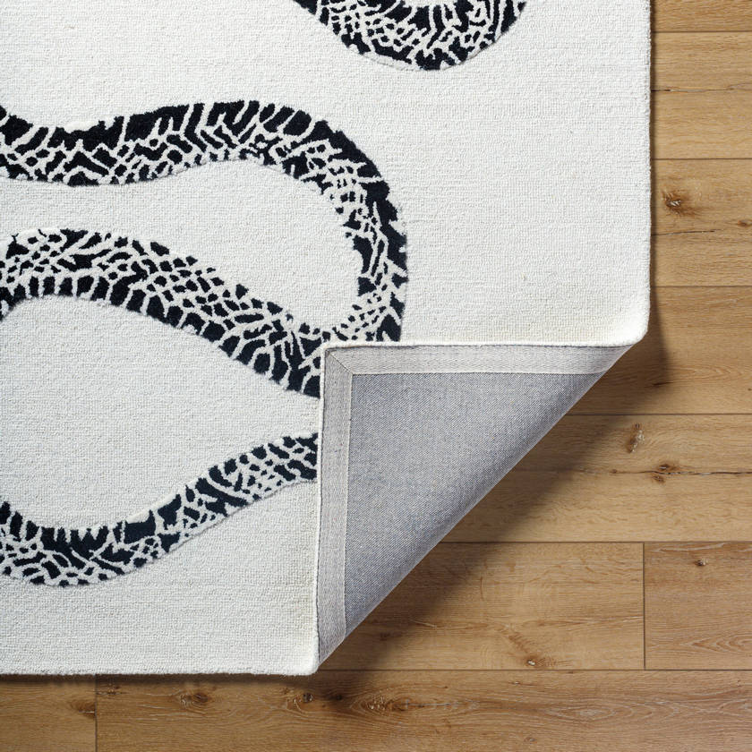 Rachelle Modern Light Silver/Jet Black Area Rug