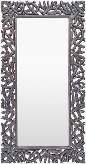 Jaclyne Traditional Dark Brown Wall Mirror