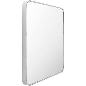 Louvenia Modern Metallic Silver Wall Mirror