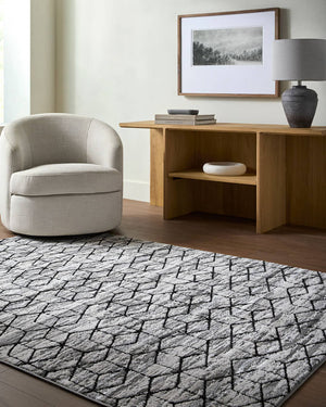 Carlton Modern Black/Light Beige Area Rug
