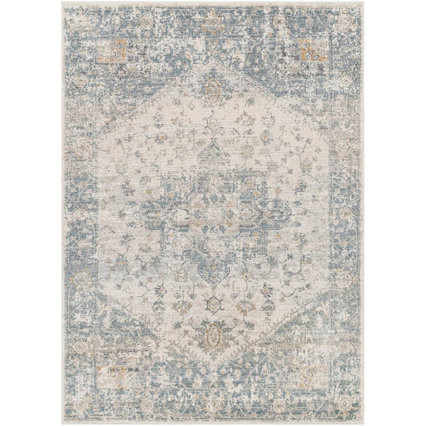 Ranee Traditional Denim/Charcoal Area Rug