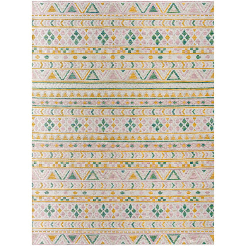Latroy Coastal Blush/Green Area Rug