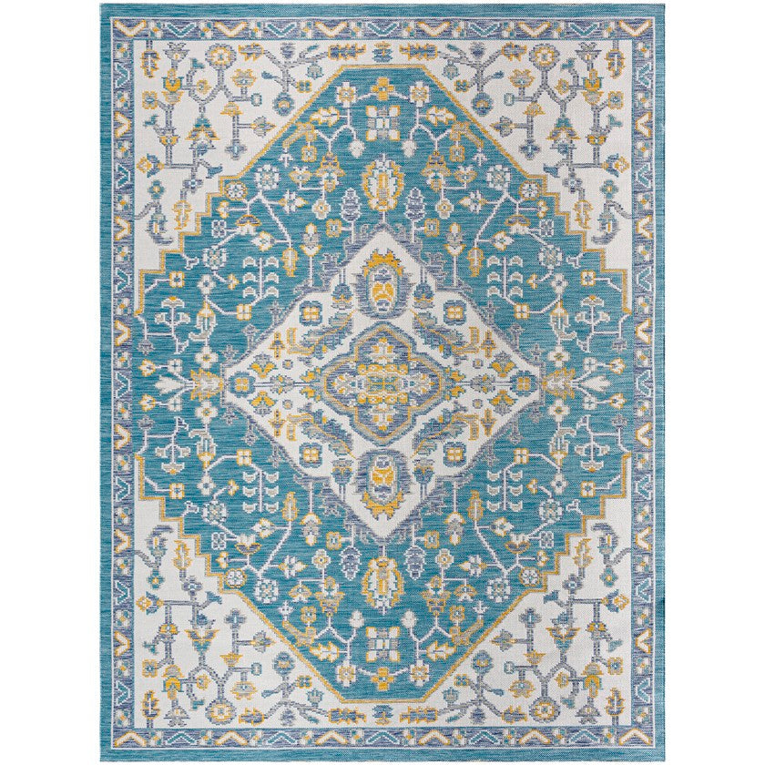 Mallerie Coastal Dark Teal Area Rug